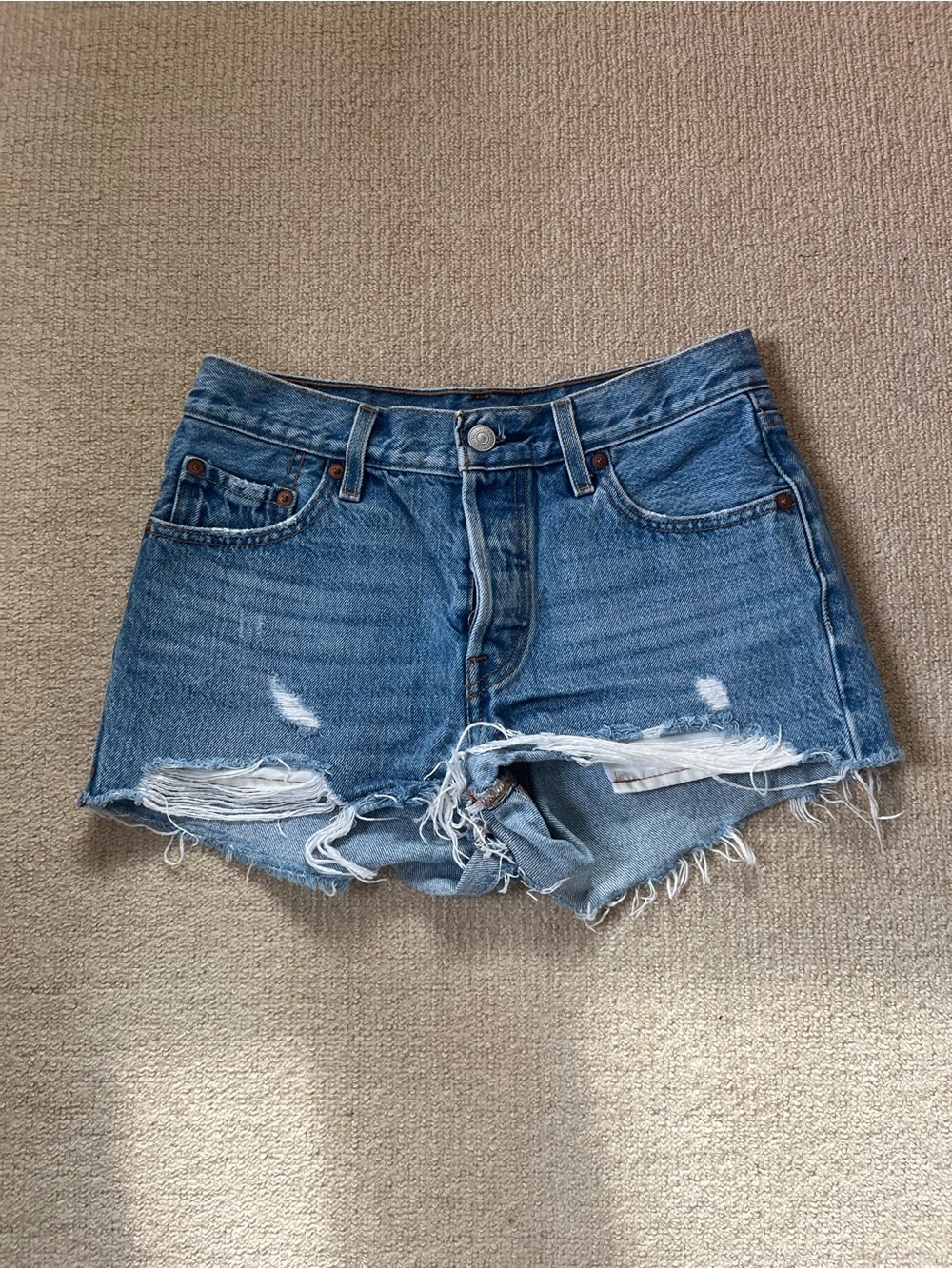 Levi’s Women’s 501 Blue Denim Shorts - Size 25